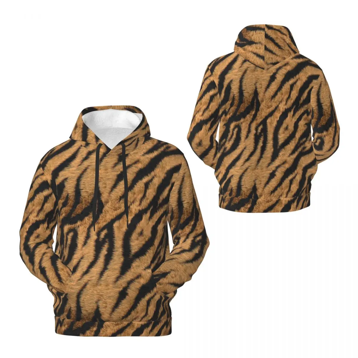 

2024 TIGER Animal Fur 3D Fleece Hoodie Polyester Warm With Pocket Super Soft Men Women Sweatshirt Unisex Pullover Hoodies