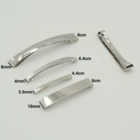 20 piezas 4,5 cm 6cm 6,4 cm 8cm dorado plata negro Clip de pelo deslizante de Metal para DIY lazo para el cabello horquilla a presión pasadores para el cabello horquilla