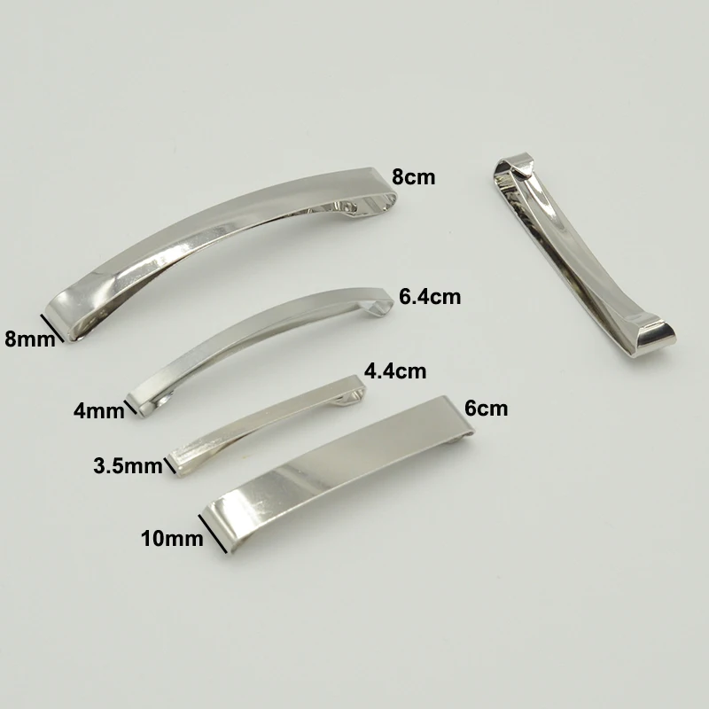 20 SZTUK 4,5 cm 6 cm 6,4 cm 8 cm Złoto-srebrno-czarna metalowa wsuwana spinka do włosów do samodzielnego wykonania kokardy do włosów Bobby Spinka do włosów Snap Hair Barrettes Hairgrip