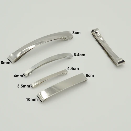 20 piezas 4,5 cm 6cm 6,4 cm 8cm dorado plata negro Clip de pelo deslizante de Metal para DIY lazo para el cabello horquilla a presión pasadores para el cabello horquilla