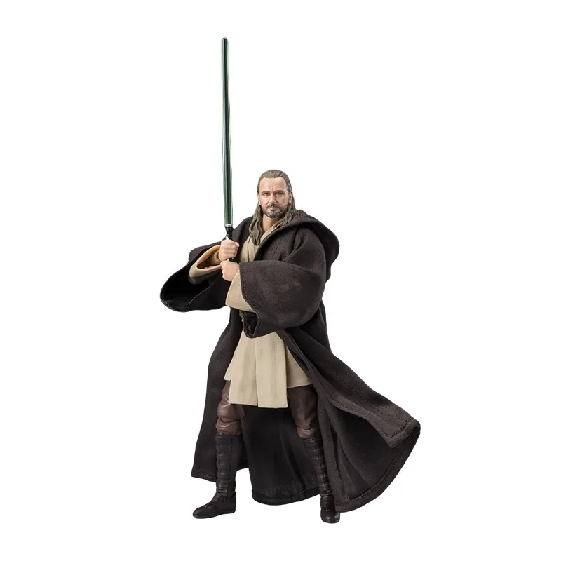 Originele Echte Bandai Anime Star Wars: DE PHANTOM MENACE Qui-Gon Jinn SHF Model Speelgoed Action Figure Geschenken Collectible Ornamenten