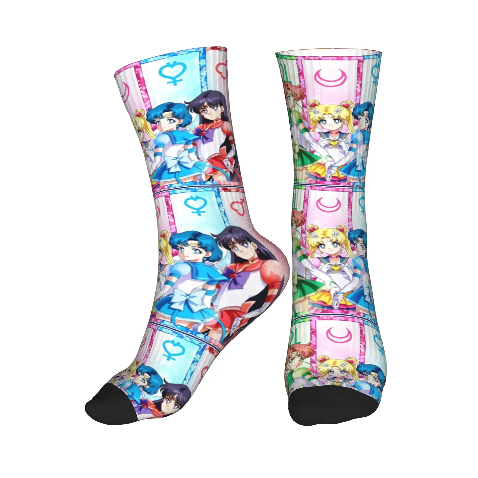 

Cartoon Anime Girl Sailors Moons Socks Men Women Warm Fashion Novelty Crew Socks