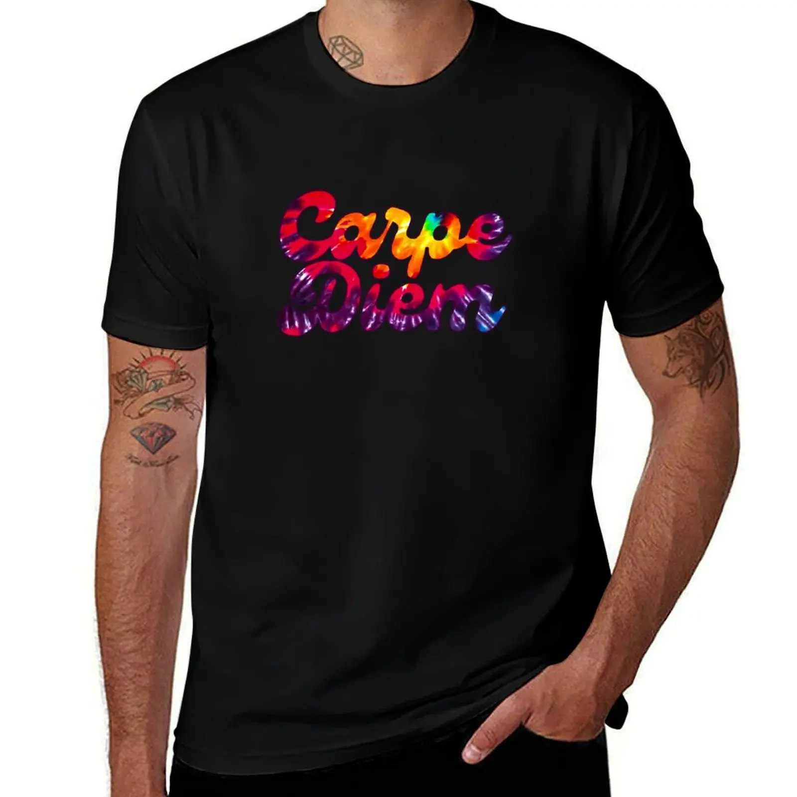 Carpe Diem Tie Dye Motivation T-Shirt t shirt man plain men t shirt cotton 100% man t shirts for men casual T-Shirt