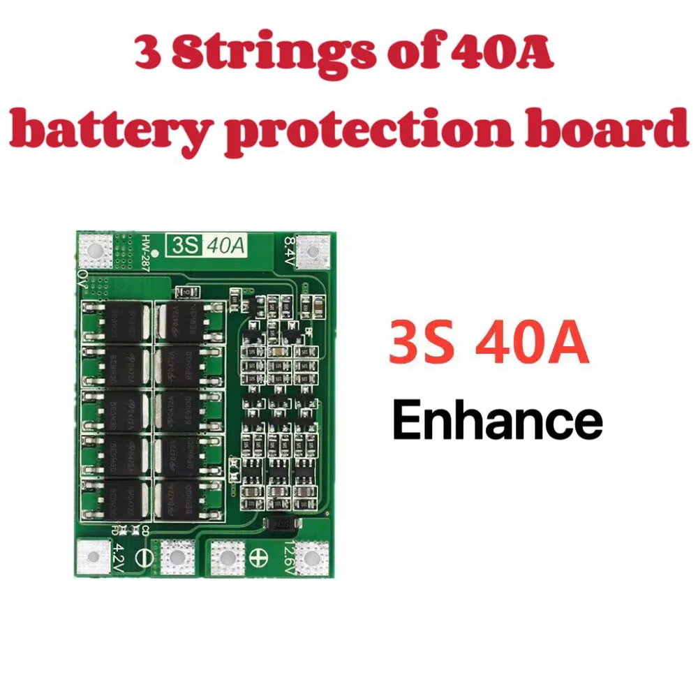 3S 4S 5S li-ion batteria al litio 18650 caricabatterie BMS 25A 30A 40A 60A 100A scheda di protezione con bilanciamento per motore trapano