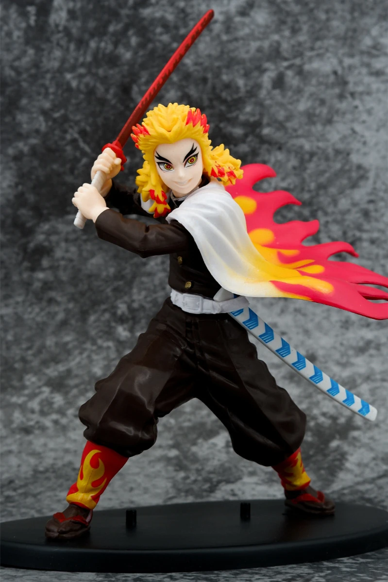 22cm Anime Rengoku Kyoujurou Battle Ver. PVC Action Figure Statue Collectible Model Kids Toys Doll Gift