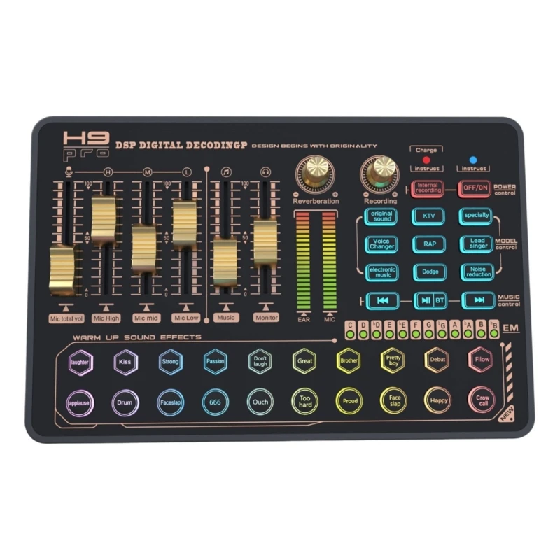 F3KE Sound Card for Live Streaming and Music Recording on PC/Mobile