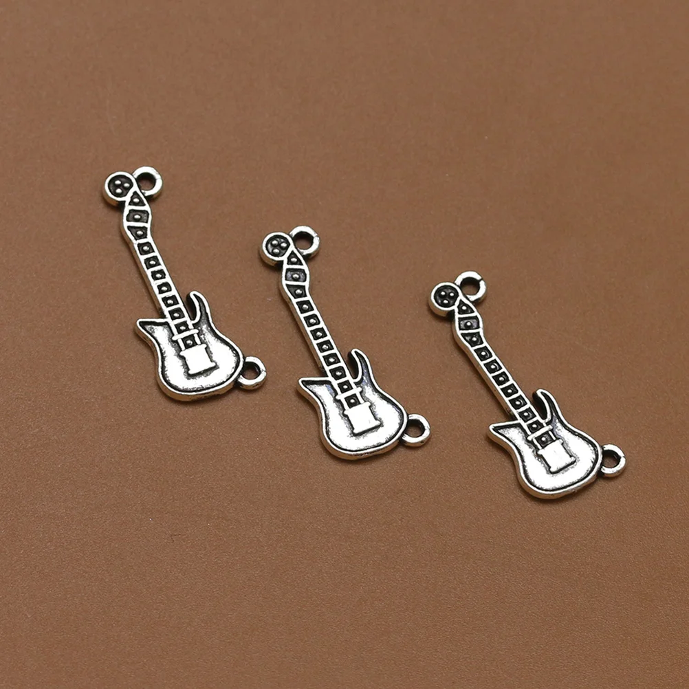 

20Pcs Alloy Guitar Pendants Silver DIY Charm Pendants Jewelry Making for Necklace Bracelet Scrapbooking