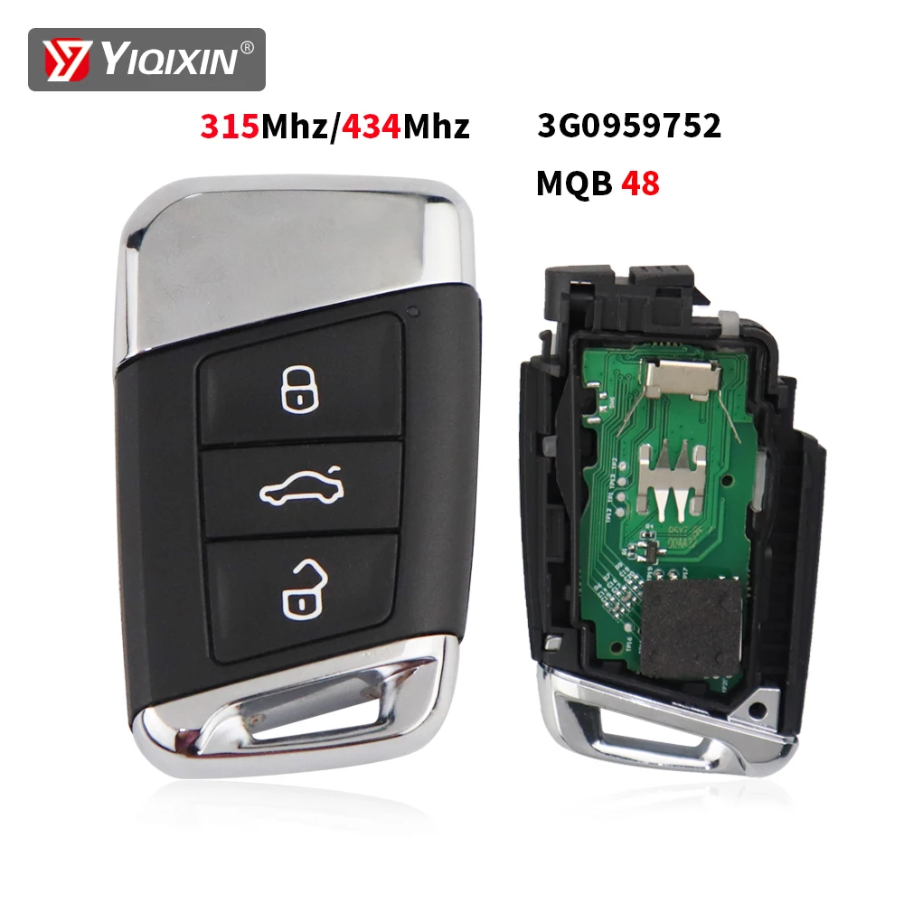 

315/434Mhz Smart Remote Car Key For Volkswagen VW Magotan B8 Superb Skoda A7 Passat Variant MQB 48 Chip System 3G0959752