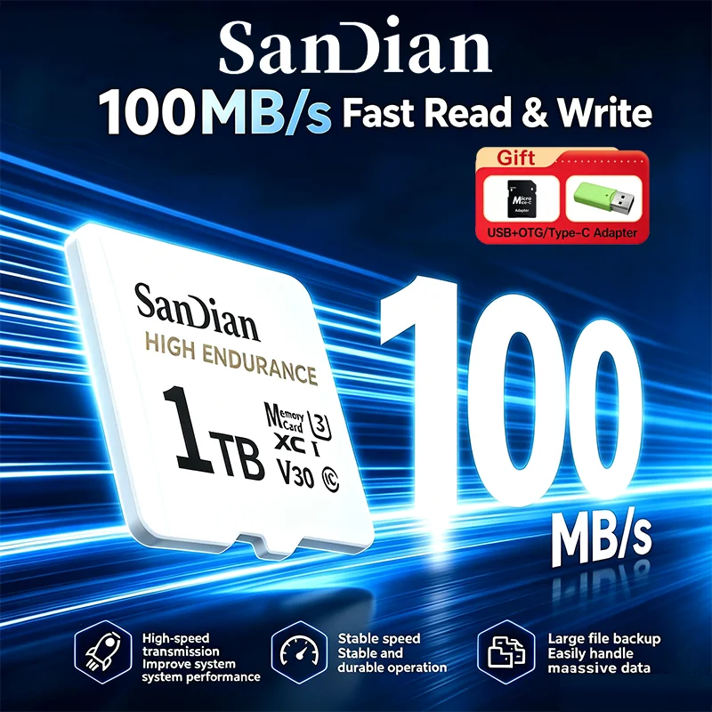 2026  Original High Endurance micro Tf SD Card V30 U3 C10 Professional Memory card for dash cam or home monitoring  128GB