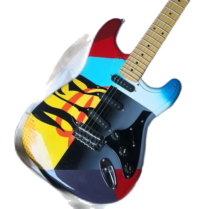 Custom Handmade Painting Color Electric Guitar, Also Can Draw Other Colors, As To Your Request