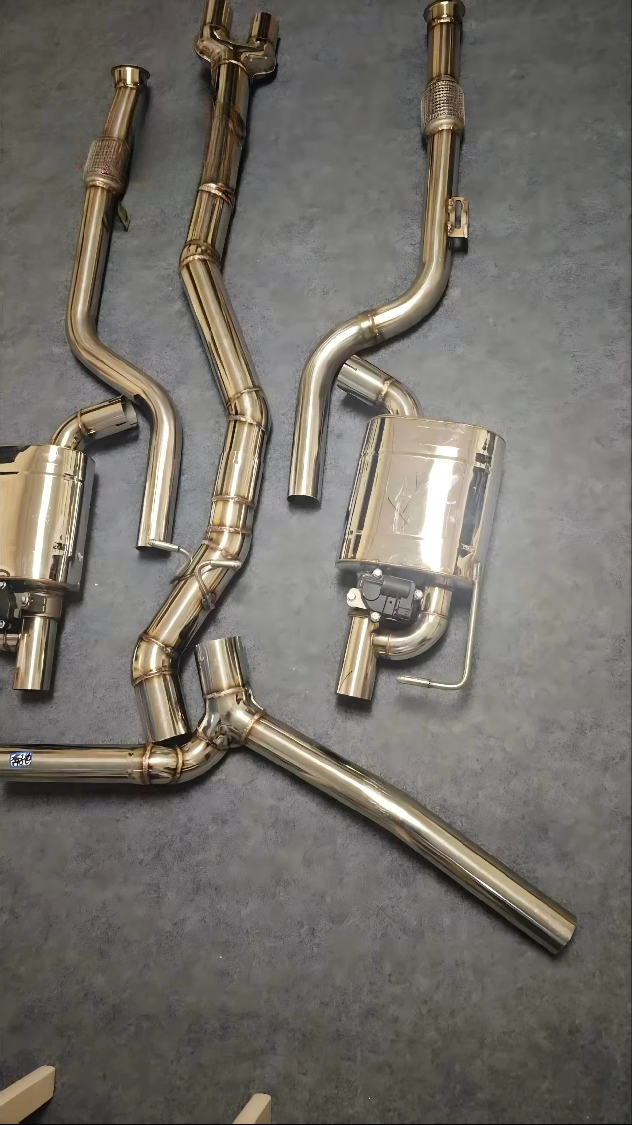 TLS for Mercedes-Benz AMG W205 C43 3.0T Active Sound Exhaust Pipe System Muffler for Back 304 Stainless Steel Mirror C Class
