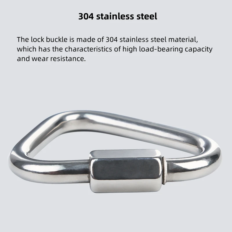 الفولاذ المقاوم للصدأ البيضاوي مثلث حلقة تسلق ربط حلقة Meilong قفل معدات تسلق الصخور أدوات الأمن السريع في الهواء الطلق #5