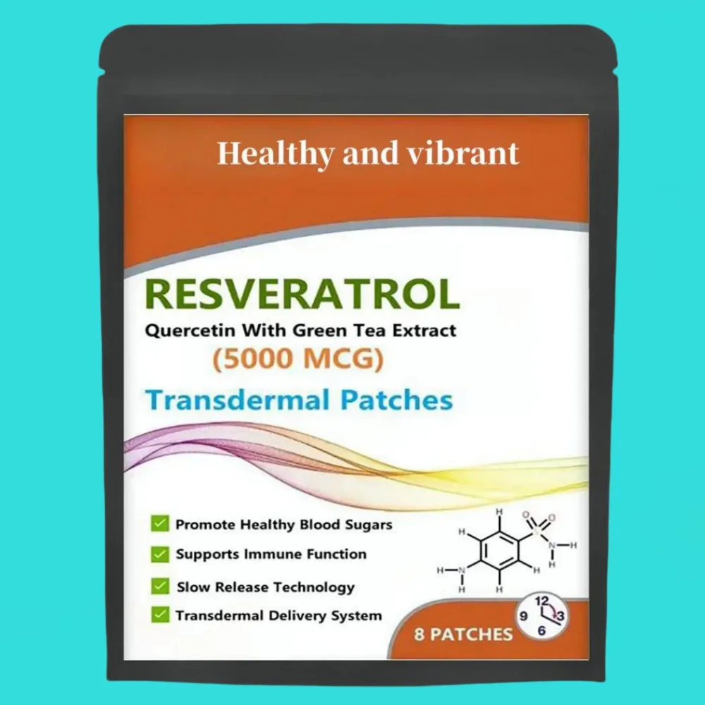 

Resveratrol, Quercetin With Green Tea Extract Maximum Strength 5000 Mcg Transdermal Patch Premium Formula Anti-aging Antioxidant