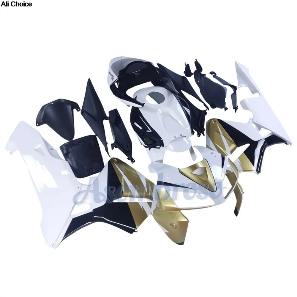 ABS Plastics Fairing Kit Fits CBR600RR PC37 2005 CBR 600R 2006 Black White With Gold Body Housing view 5