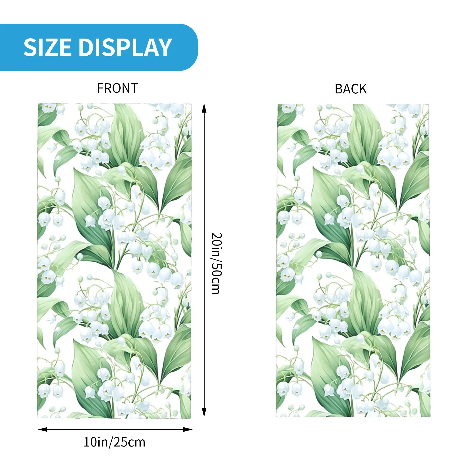 Lily Of The Valley Flower in White Bandana Neck Cover Printed Mask Scarf Headband Cycling Unisex Adult Washable