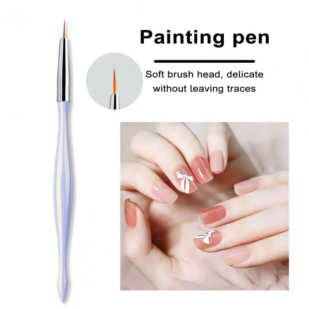 Manicure Brush Professional Nail Art Drawing Brush with Soft Nylon Bristle Multifunctional Manicure Painting Pen for Acrylic