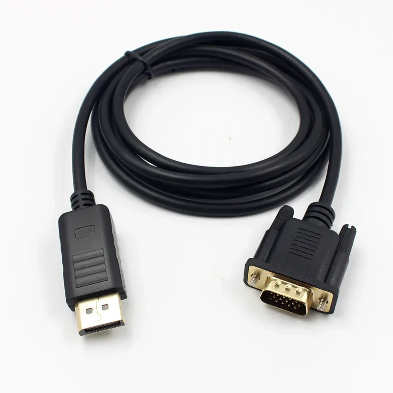 

1.8m DisplayPort Male To VGA Male Adapter Converter Cable DP To VGA Audio Video Cord Wire Line for Computer Projector