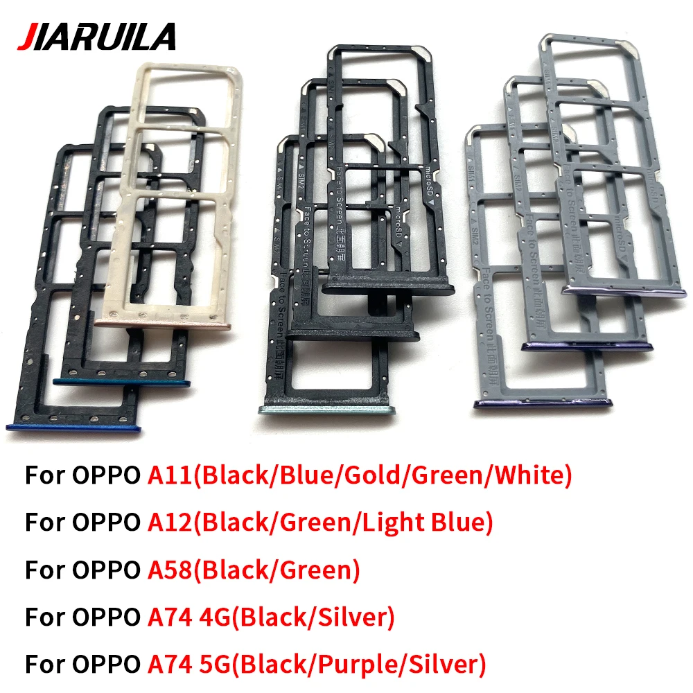 

100Pcs , For Oppo A11 A12 A58 A74 4G 5G Sim SD Card Tray Adapter Chip Holder Slot Socket Drawer Repair Parts With Card Pin