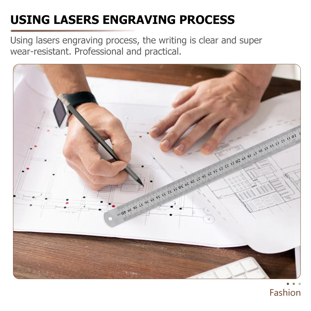 2Pcs StainlessSteelRuler ThickenedDurable Lightweight DoubleSided Woodworking MeasurementTool OfficeDrawing Gauge Ruler Metal