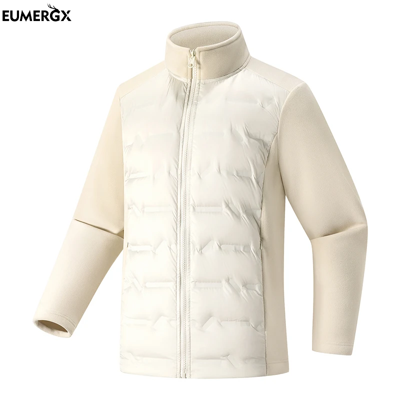 

EUMERGX Men Women Winter Duck Down Jacket Unisex Warm Fleece Jacket Outdoor Windproof Windbreaker Hiking Camping Climbing Coat