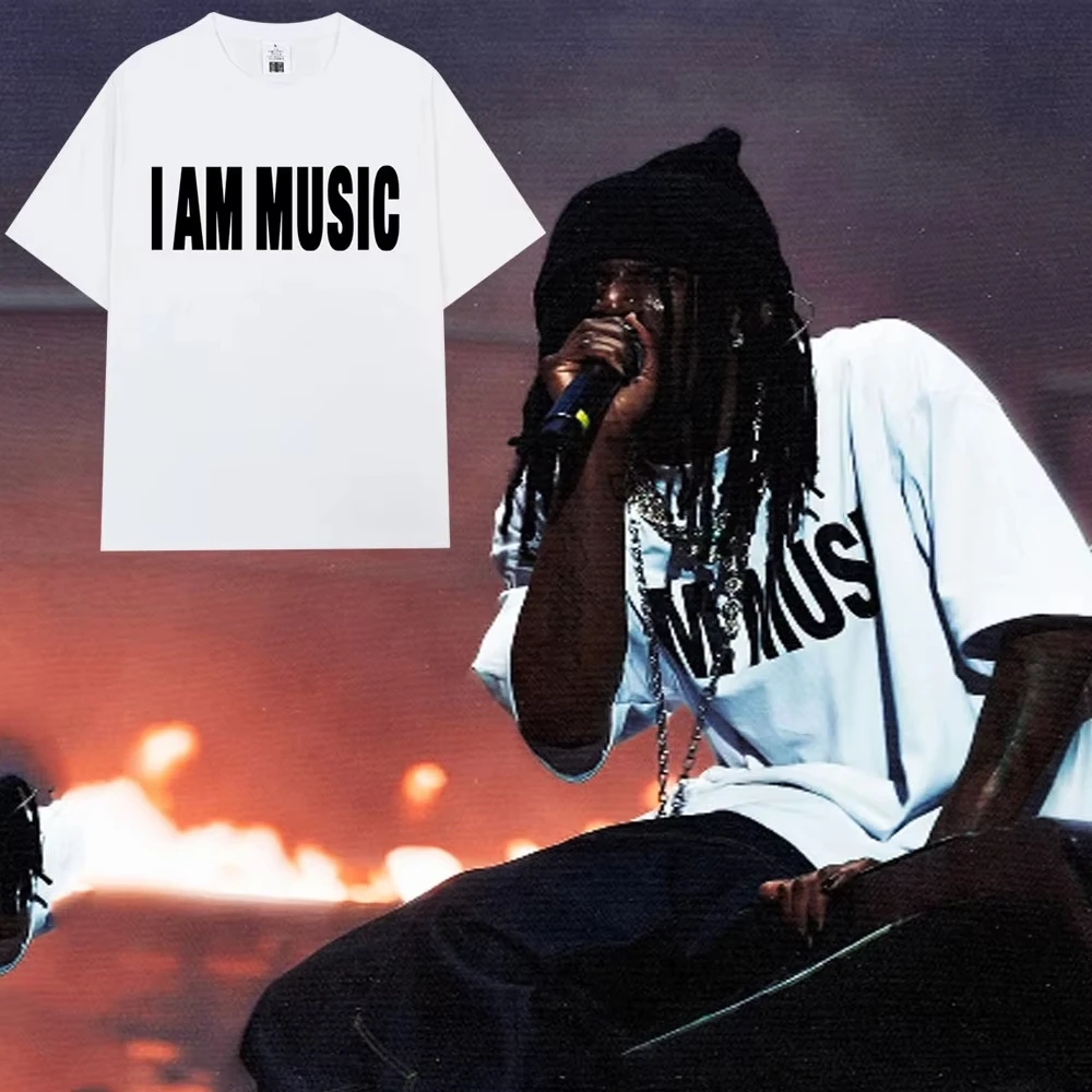 Rapper Playboi Carti Same Style I AM MUSIC Print T-shirts Men Women Fashion Hip Hop Opium T Shirts Cotton Oversized T Shirt Tops