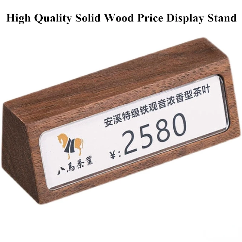 68x18mm Wood Mini Price Label Paper Holder Display Stand Sign Holder Storage Organizer Price Card Tags