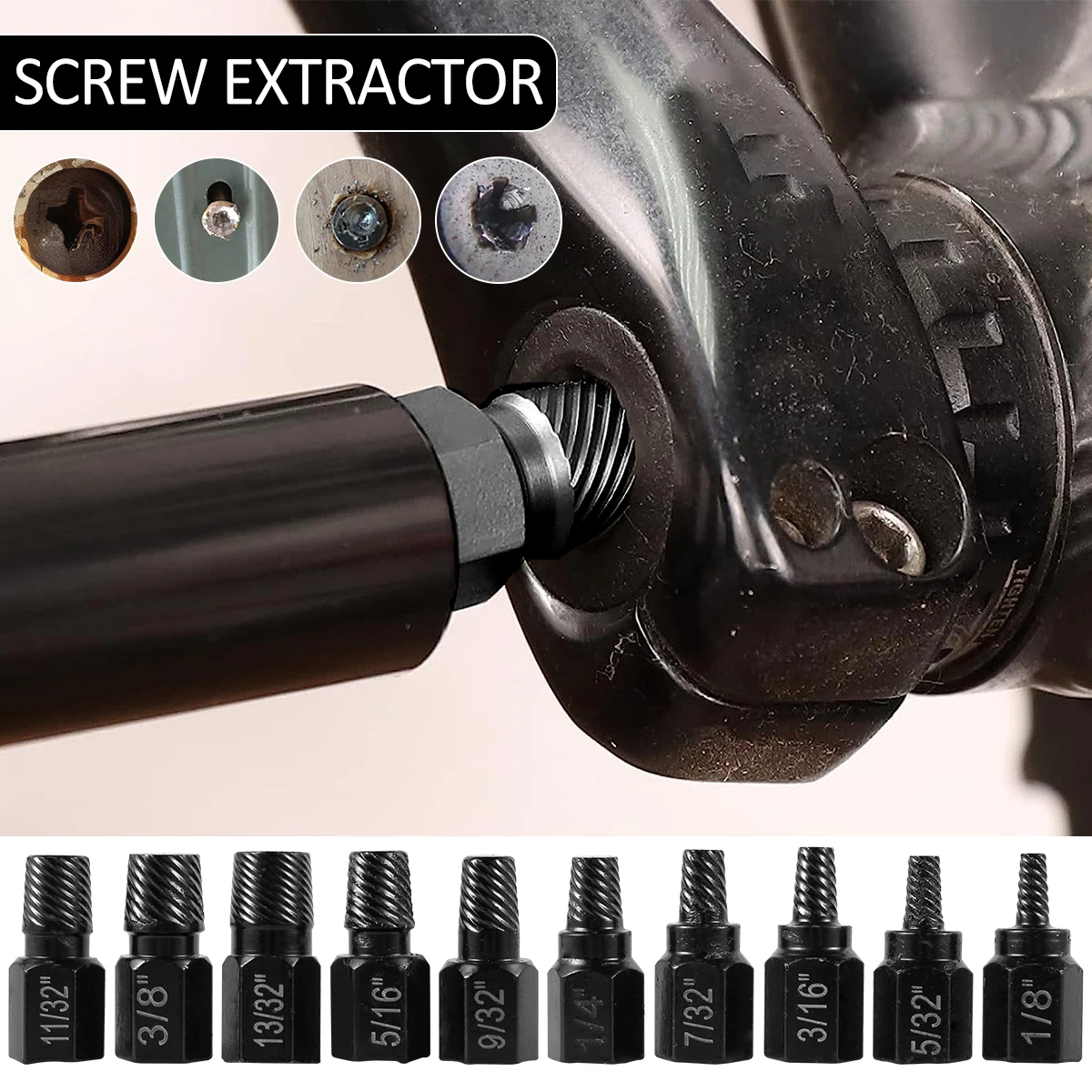 

10Pcs Alloy Steel Damaged Screw Remover Set Screw Extractor Metal Easy Out Drill Bits Broken Bolt Stud Remover Screw Extractor