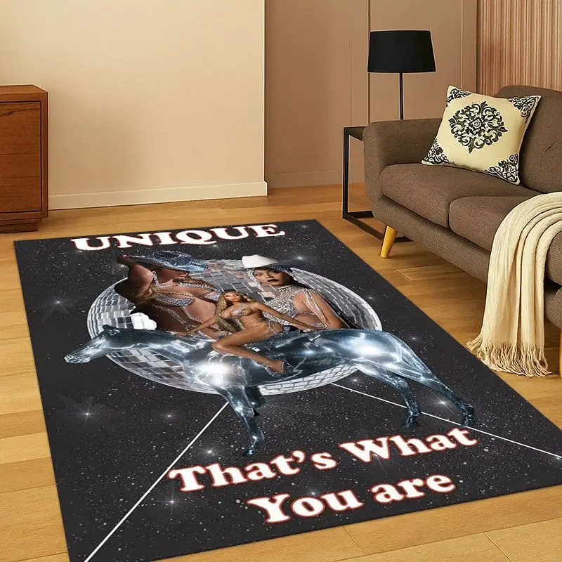 Fashion Beyonce Singer Living Room Non-Slip Area Rug Soft Carpet for Bedroom  Playroom Sofa,Home Decor Doormat Gift