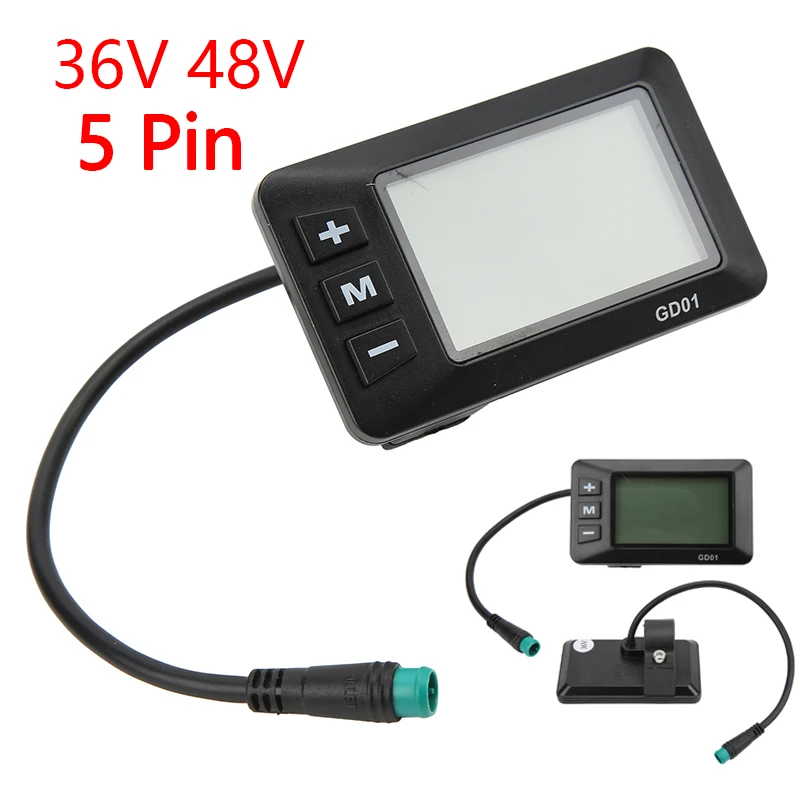 New GD01 Display for JN Controller Electric  Display 36V 48V LCD GD01 Display 5 Pin Waterproof Plug for 22.2mm Handlebar