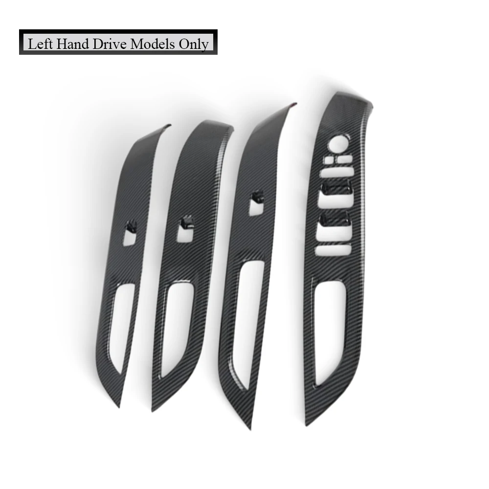 

4pcs For Hyundai Tucson L Nx4 2021-2022 LHD Car Interior Side Window Lift Trim Cover Stickers Decoration Carbon Fiber style