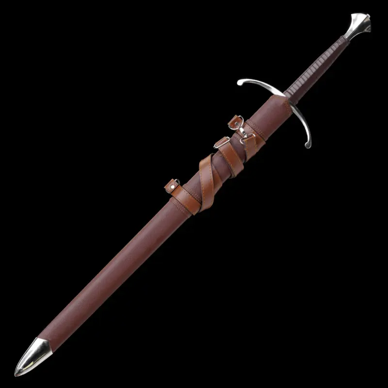 115cm Western Sword Warrior Half-Sword Crusader Cross-Claw Templar Wingtail Knight Training Sword Gladiator Performance