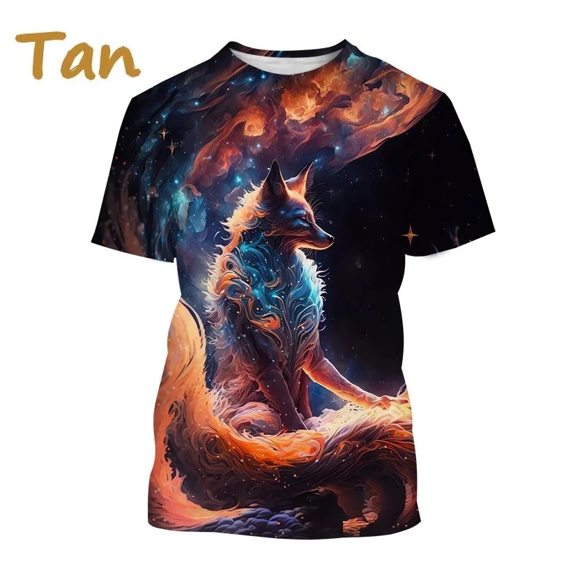 New Fashion Fox 3D Printed T-shirt Men\'s and Women\'s Summer Casual Short Sleeved Round Neck Animal Polar Fox Shirt Top