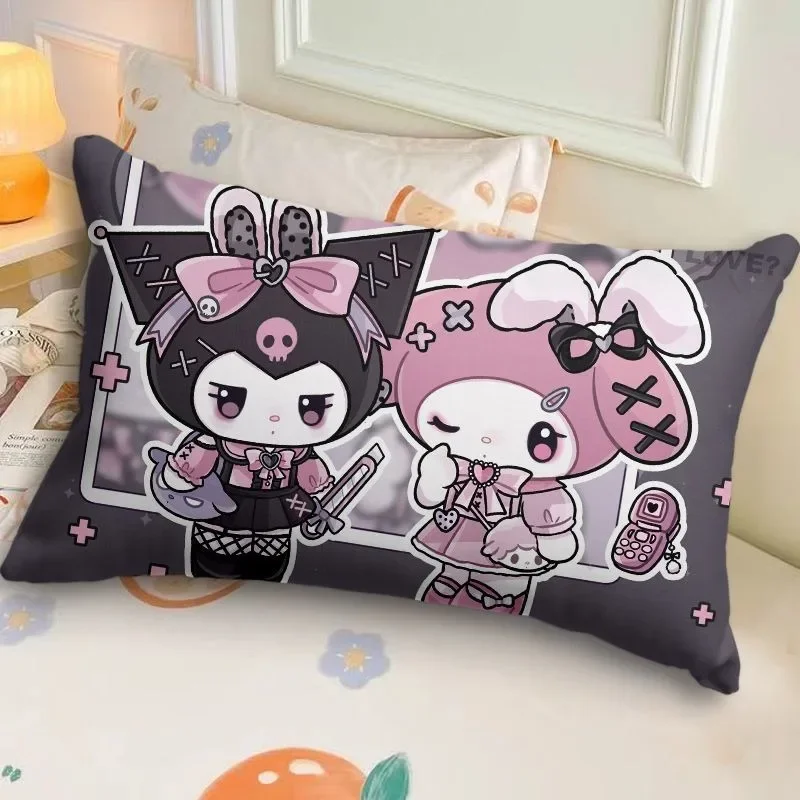 Sanrio Kuromi Pillowcase Cute Cartoon Kids Student Room Sleeping Pillowcase Sofa Cushion Cover Home Bedroom Room Decoration