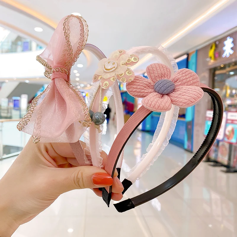 2022 Summer New Girls Cute Colors Flower Star Bow Hairbands Children Lovely Sweet Hair Hoop Headbands Kids Hair Accessories