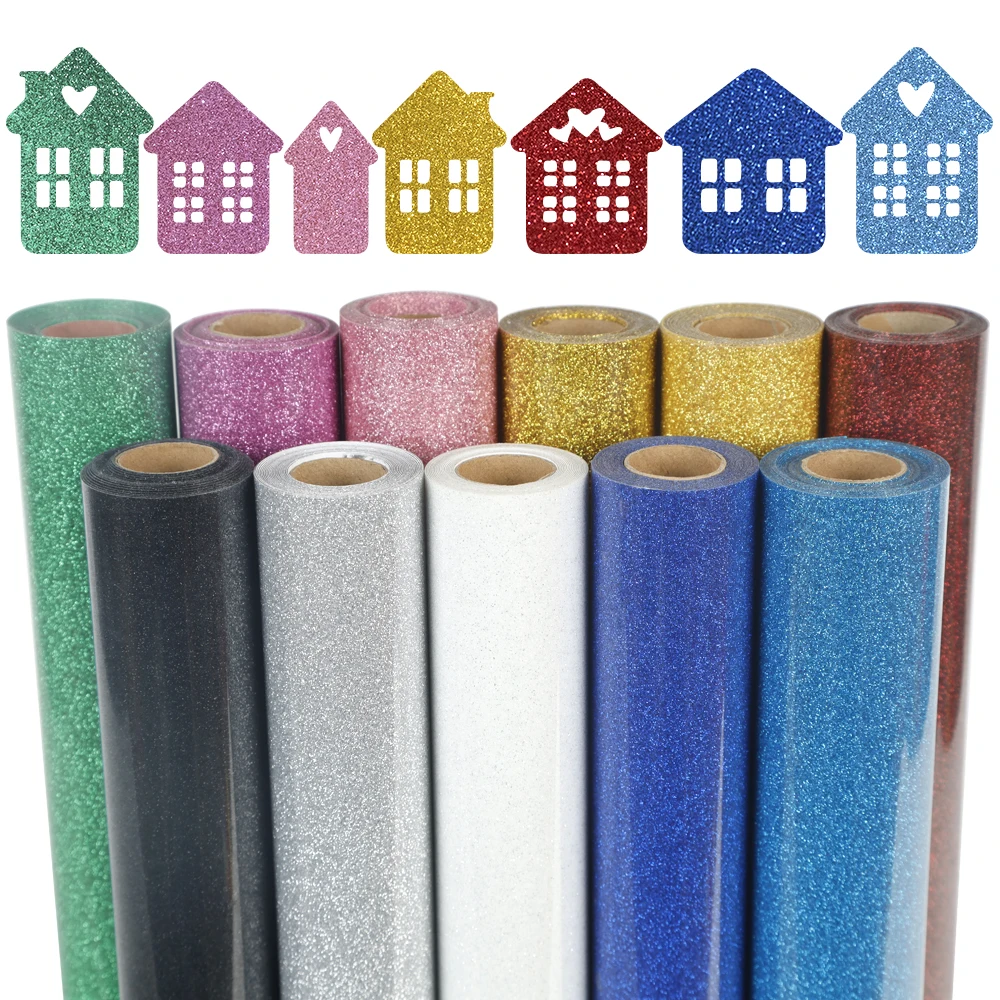 Glitter warmteoverdracht vinyl opstrijkbaar vinyl, 12