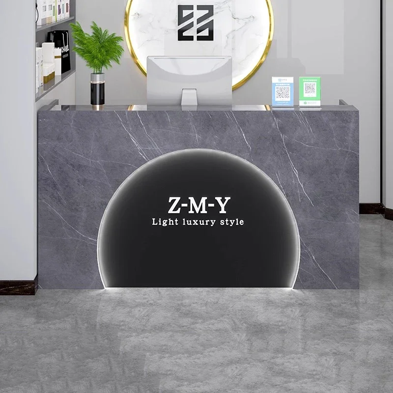 Unique Reception Counter Creative Customization Trendy Versatile Reception Desk Simple Trendy Tresen Rezeption Office Furniture
