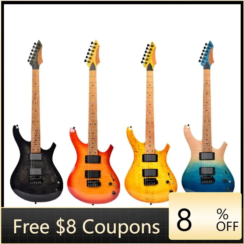 

STLF Best-selling ST electric guitar with multiple color panels, painted finish, small dual-arm tremolo bridge, and 5-position s