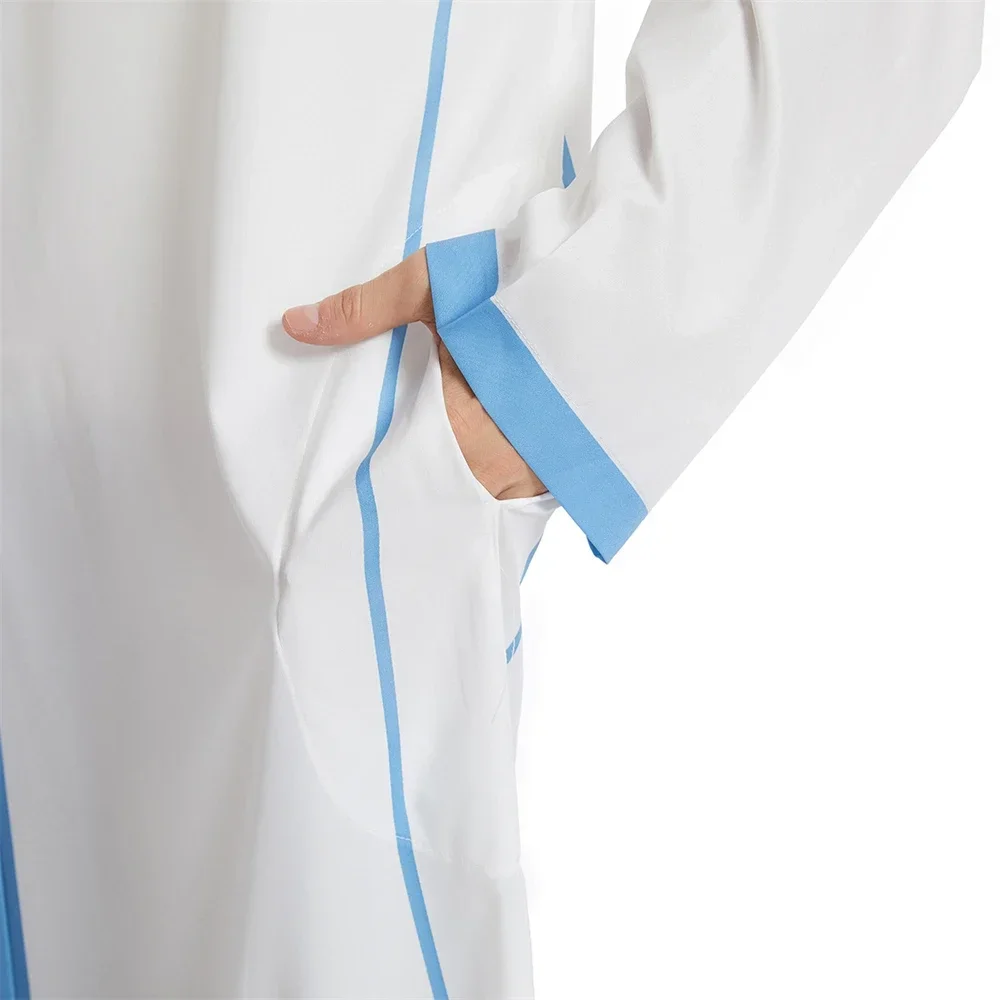 Eid Djellaba Abaya con capucha para hombres musulmán Jubba Thobe Arabia Saudita bata para hombres ropa de oración Ramadán Islam vestido Thoub Kaftan
