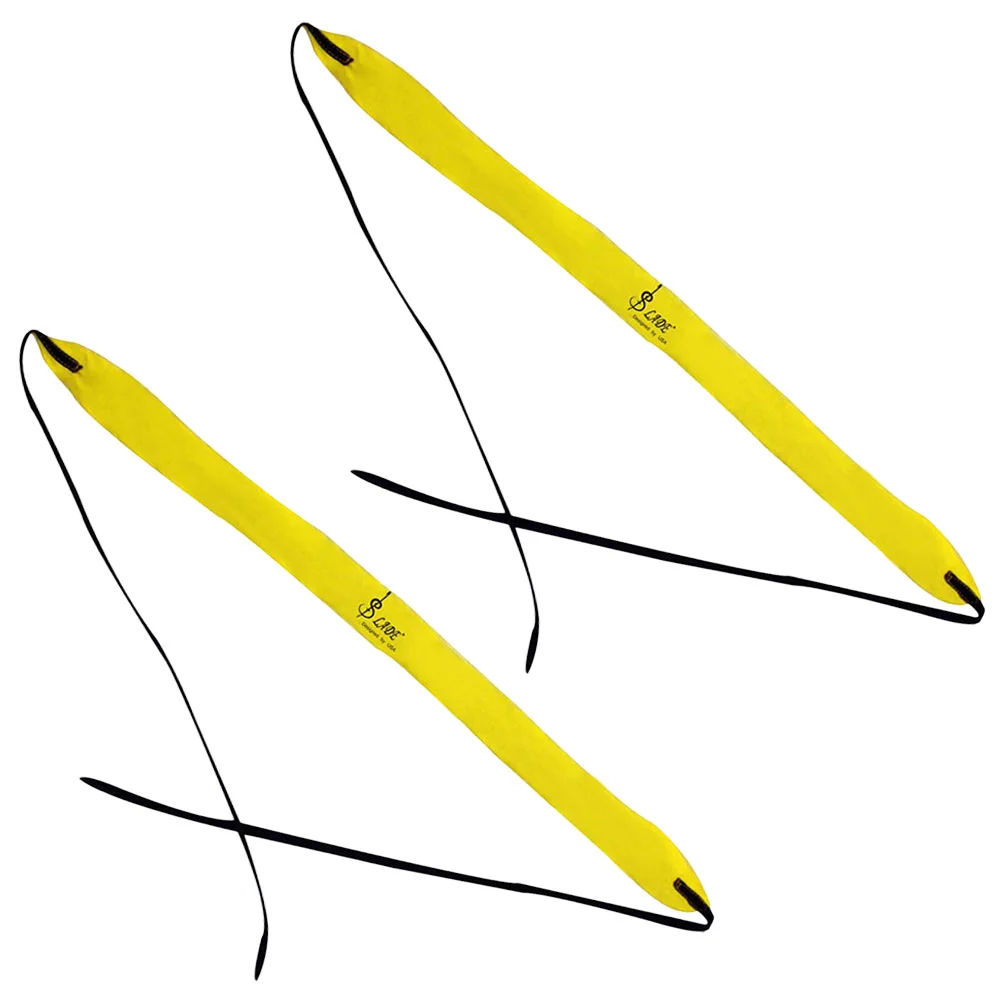 

2 Pcs Cleaning Long Strip Cloth Flute Kit for Musical Instrument Saxophone Care Yellow