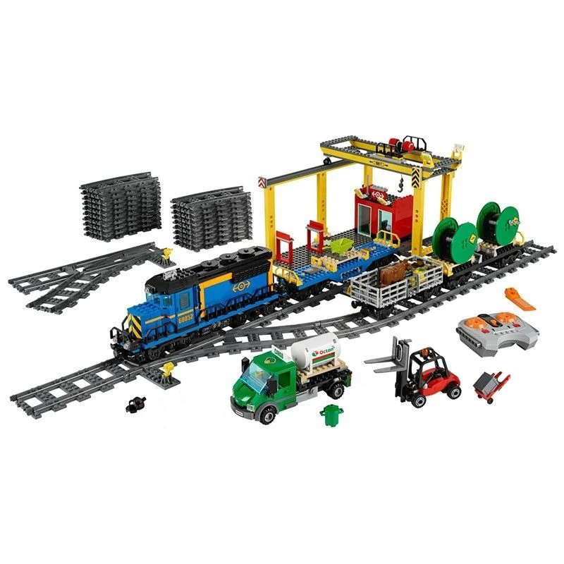

MOC 888PCS Freight Train Remote Control Electric Version Of The Track Building Blocks MOC60052 Model Vehicle Toy Kids Gifts
