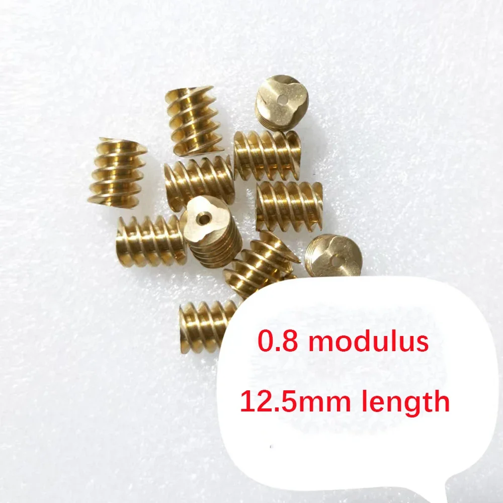 0.8M Modulus 12.5mm length copper worm Gear Steel Metal Gear Transimission Gear For 2mm Motor shaft hole spindle accessories