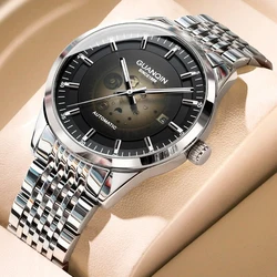 Full Automatic Mechanical Watch Hollow Waterproof Luminous Men's Wristwatch Steel Strap Mechanical Watch