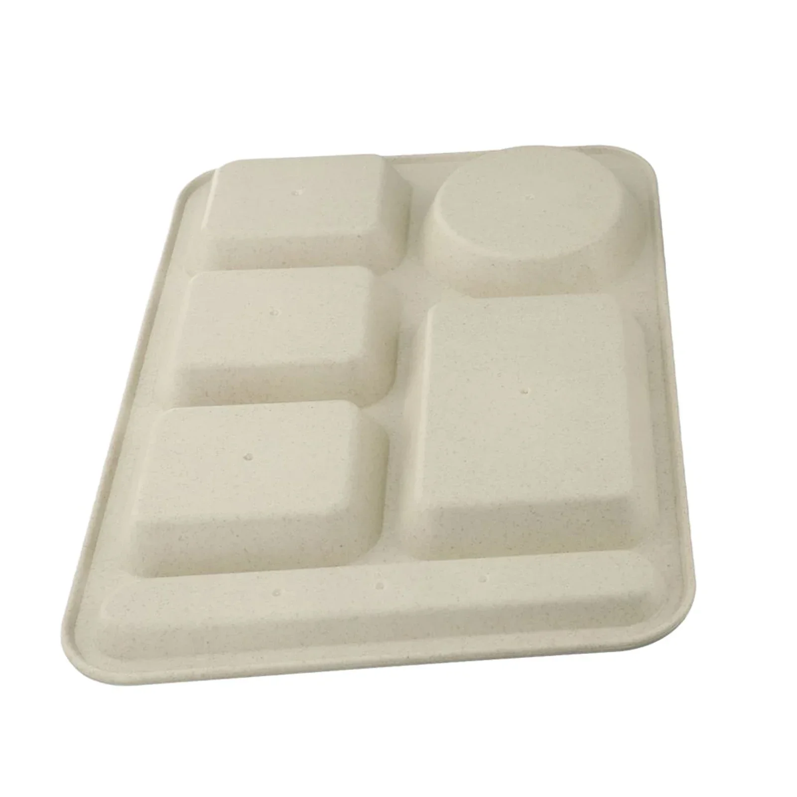 1pc ABS Divided Plates Kit Food Control 5 Compartments Tray Children Food Plate Anti-slip Design Lunch Conta
