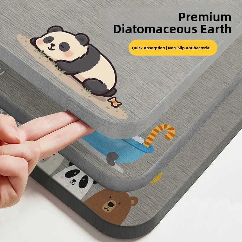 

Silica Mud Bathroom Mat Slip Resistant Quick Drying Home Use Entrance Mat Cosmetics Room Door Mat Water Absorbent Cool Pad