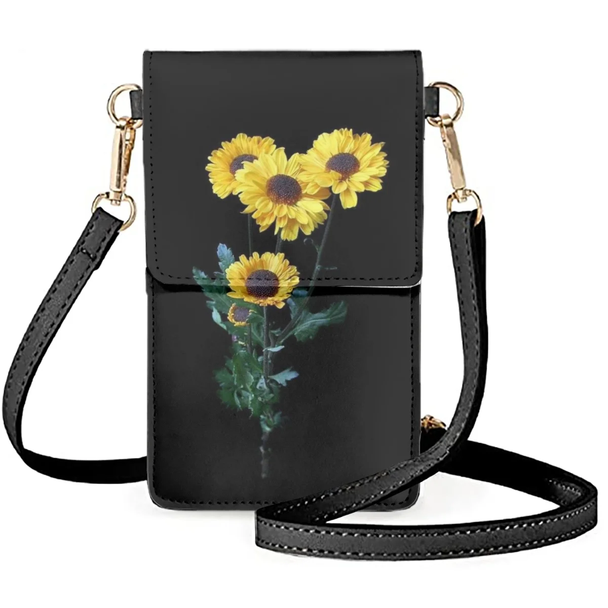 

FORUDESIGNS Daisy Simplicity Lady Cell Phone Bag PU Antifriction Cellphone Bags Strap Women's Messengers Satchel Shopping