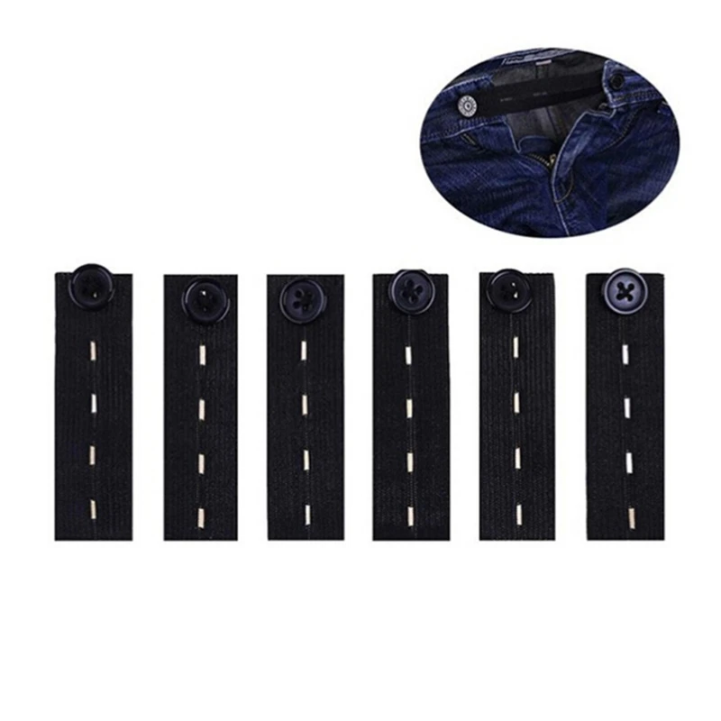 

5pcs Denim Extenders Elastic Extended Buttons Adjustable Clothes Fastener Trousers Pants Jeans Waist Belt Extension Snap Buckle