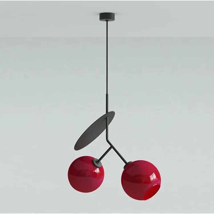 Lovely Cherry Led Pendant Lights Children's room Hanging Lamp Restaurant Living room Pendant Lamp Red/White Glass E27