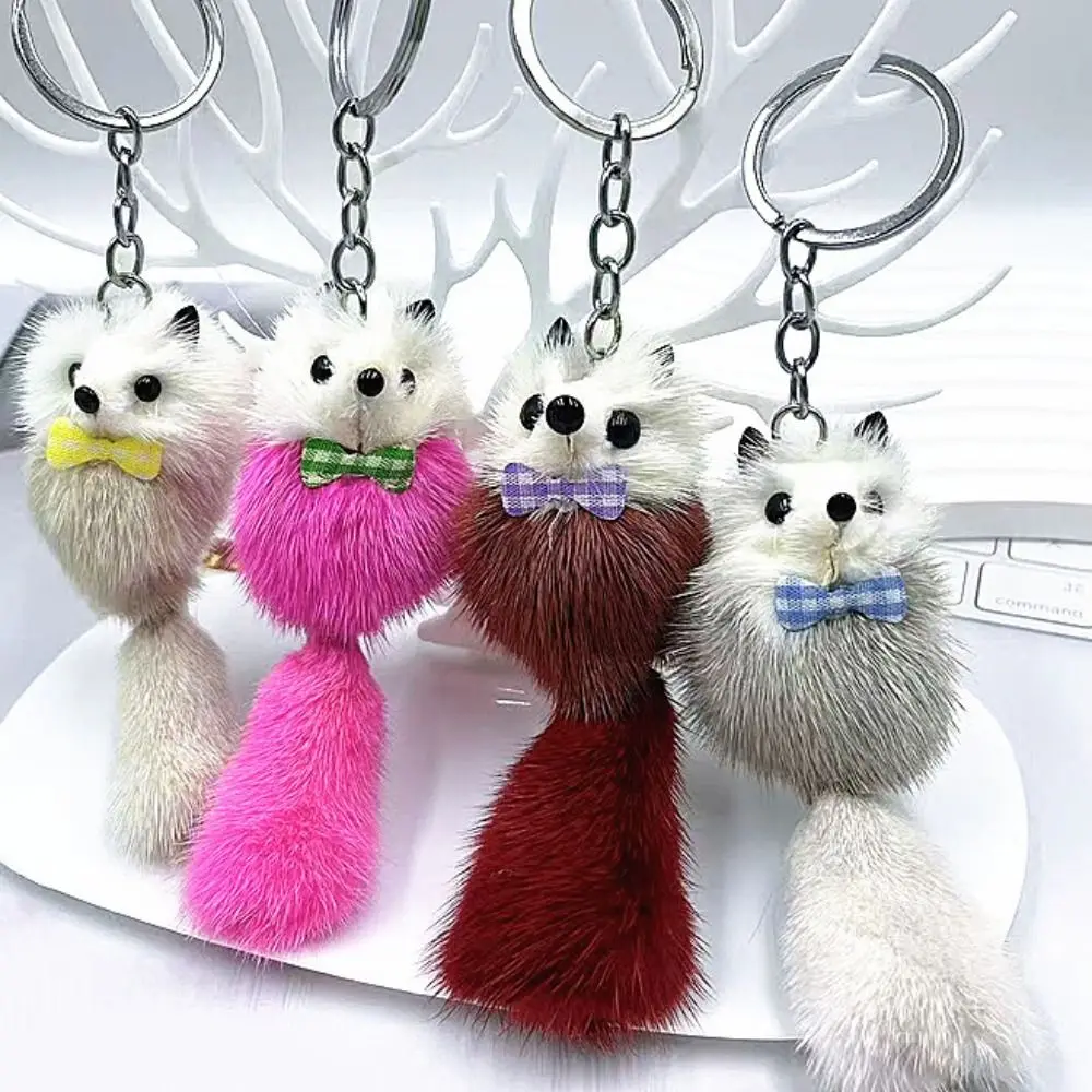 10PCS Cute Mink Fur Mink Fur Keychain Lifelike Mini Size Mink Keychain Soft Touch Lightweight Fox Pendant Gift Giving
