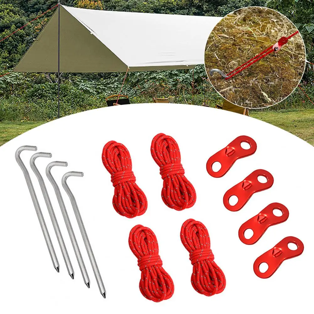 

13Pcs/Set Tent Nails Ropes Set High Density Strong Toughness Tent Stakes Pegs Reflective Ropes Outdoor Camping Tent Accessories