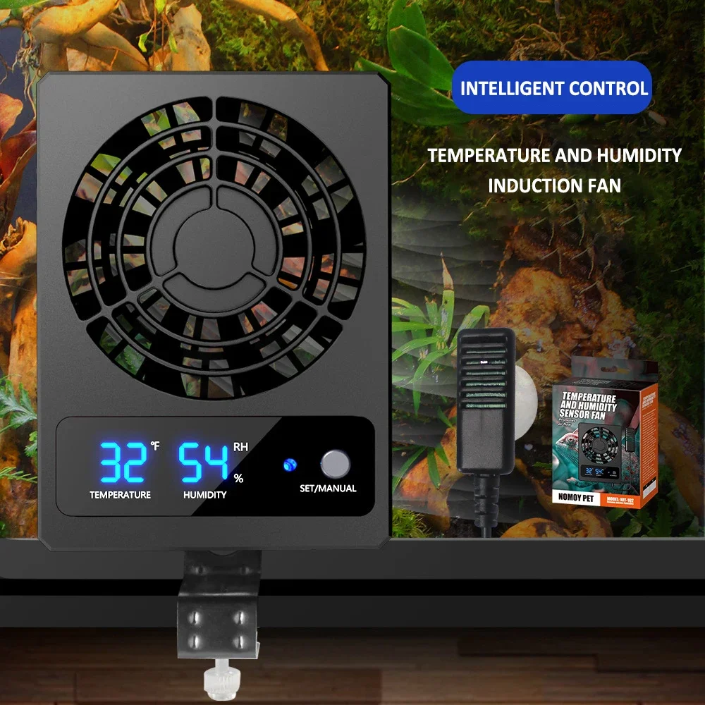 Amphibious Crawler Intelligent Fan LED Display Cooling Ventilation Heat Dissipation Air Exchange Back Clamp Induction Fan